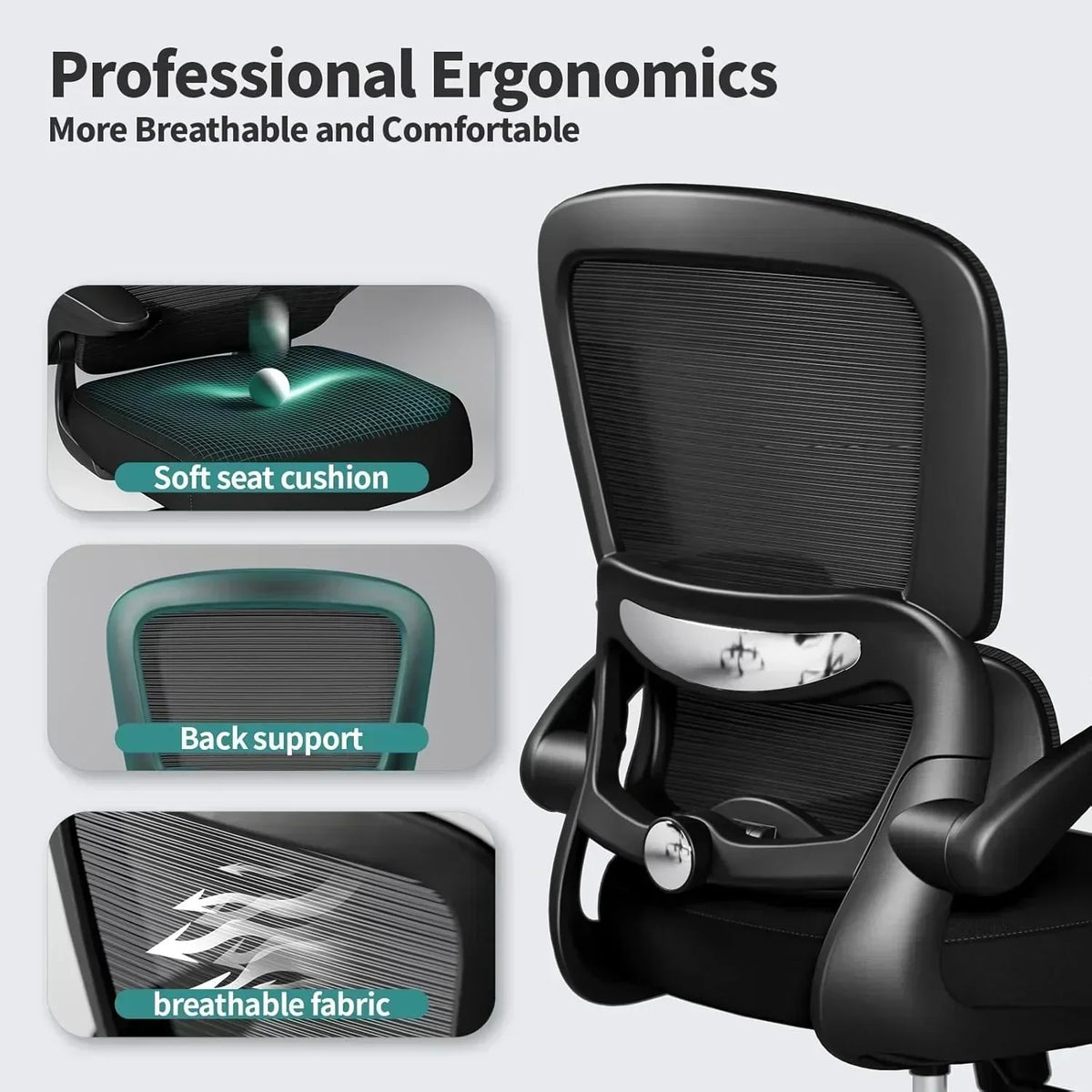 TRALT Office Chair Ergonomic Desk Chair 330 lbs Home Mesh Gaming Chair with Wheels