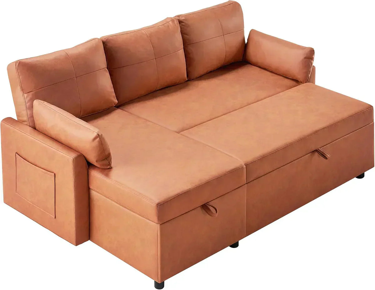 VanAcc Sofa Bed Sleeper Sofa with Storage Chaise 2 in 1 Pull Out Couch Living Room