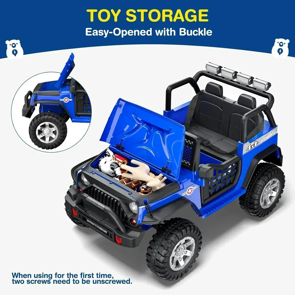 L8 Ride On Car 2 Seater 12V Kids Electric Car Remote Control 4-Wheel Suspension Bluetooth Speaker