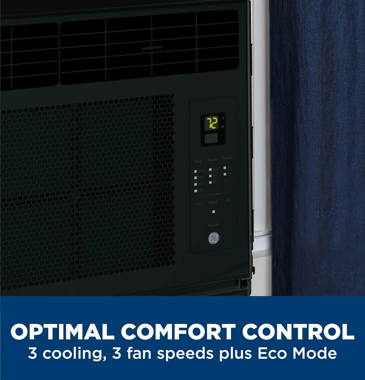 GE Window Air Conditioner Unit, 6,000 BTU for Small Rooms up to 250 sq ft. with Adjustable Fan and Cooling Settings, Perfect for Small Bedroom or Living Room, Easy Install Kit Included, White