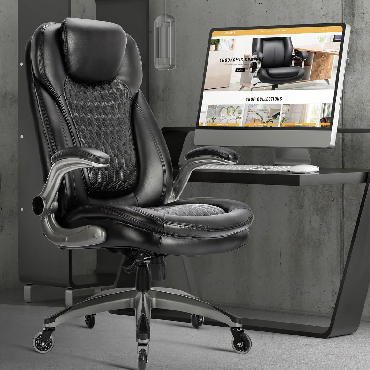 Executive Office Chair Computer Desk Chair Swivel Home Office Chair Upgraded Casters