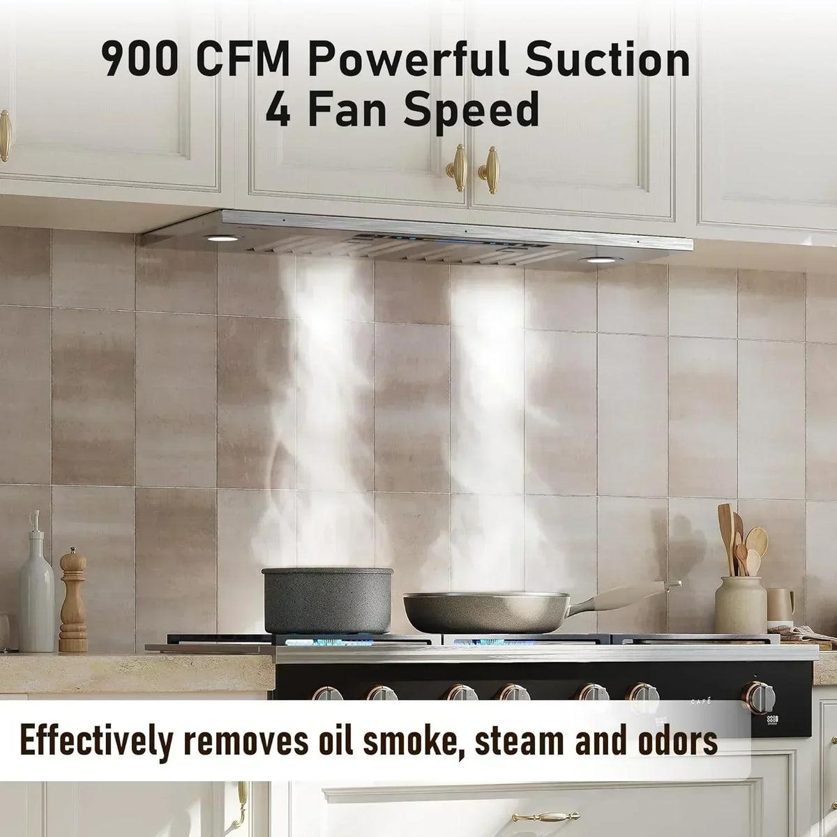 IKTCH 30 Built-in Plug-in Range Hood 900 CFM Stainless Steel Kitchen Range Hood
