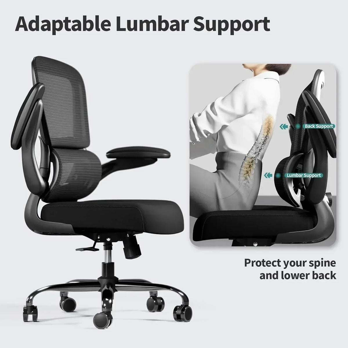 TRALT Office Chair Ergonomic Desk Chair 330 lbs Home Mesh Gaming Chair with Wheels