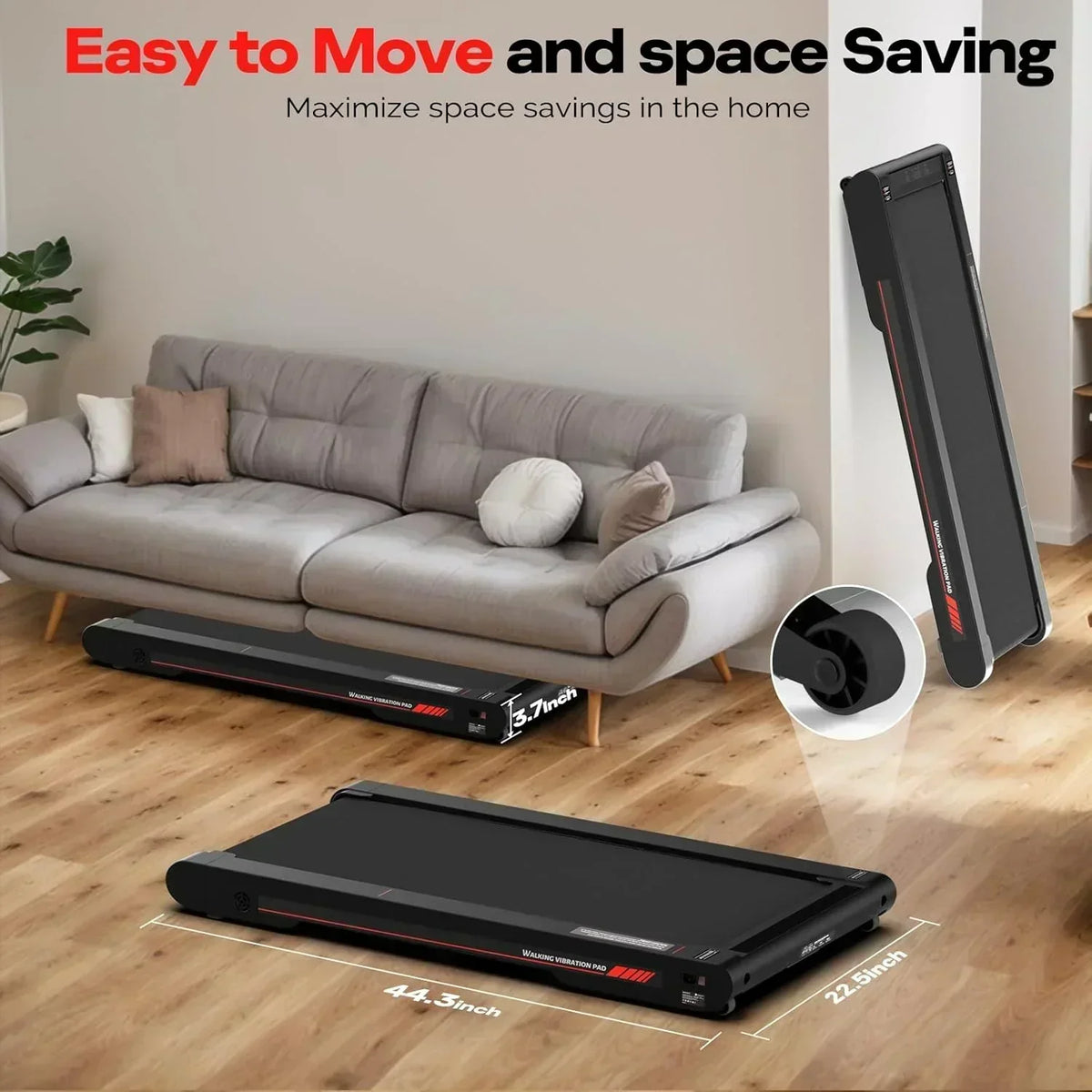 Sperax Walking Vibration Pad with APP 3 in 1 Under Desk Treadmill Walking Treadmill Pad