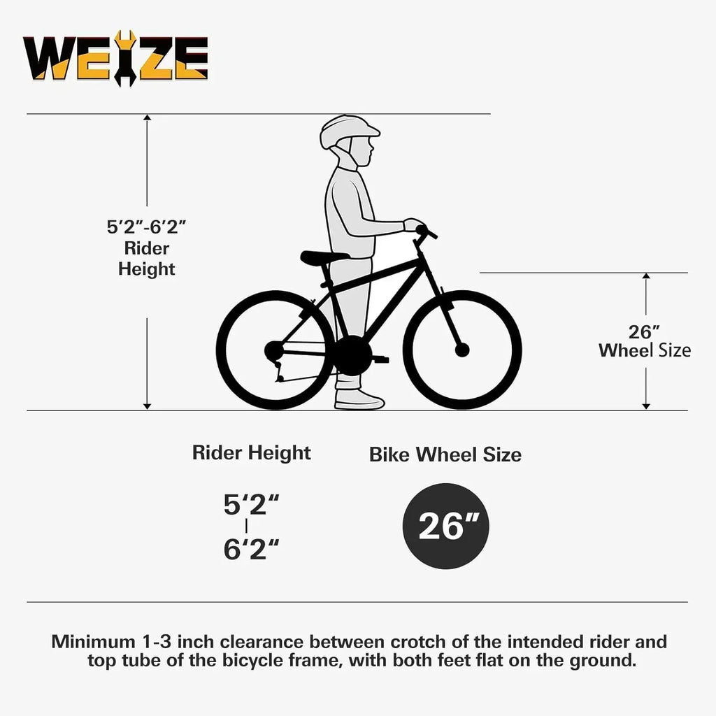 WEIZE Mountain Bike 26 27.5 inch Outdoor Hybrid Bikes 18-Speed High-Carbon Steel Full Suspension