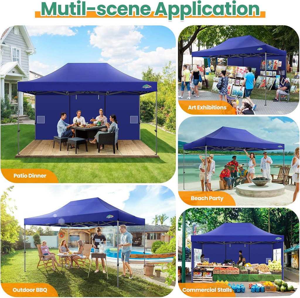 COBIZI 10x20 Heavy Duty Pop up Canopy Tent 6 sidewalls Commercial Canopy Wedding Party Tents