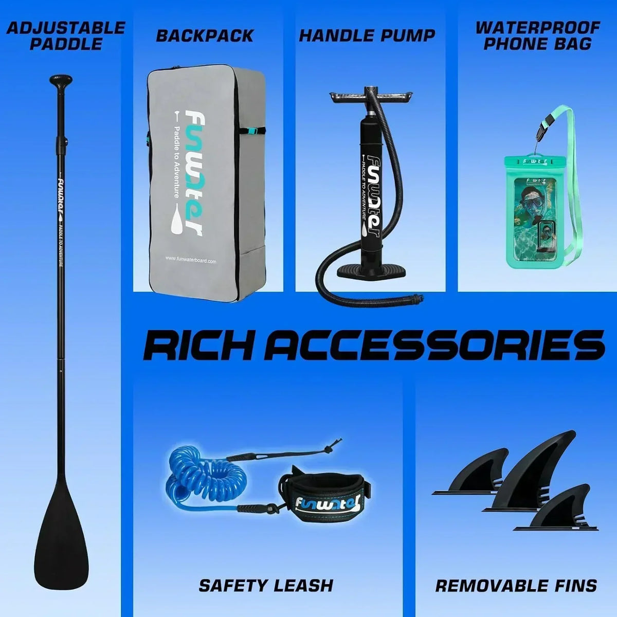 FunWater Stand Up Paddle Board Ultralight Inflatable Paddle Board with SUP Accessories