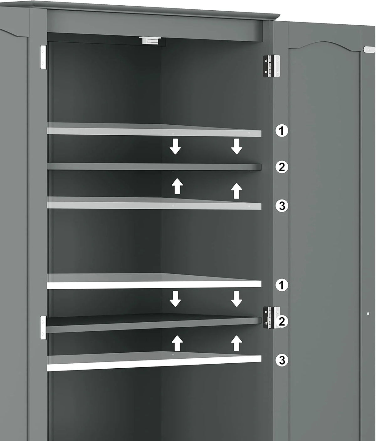 Tall Pantry Cabinet, Freestanding Storage Cabinet, Wooden Kitchen Pantry with 4 Doors and 5 Shelves, 72 Floor Cabinet Organizer