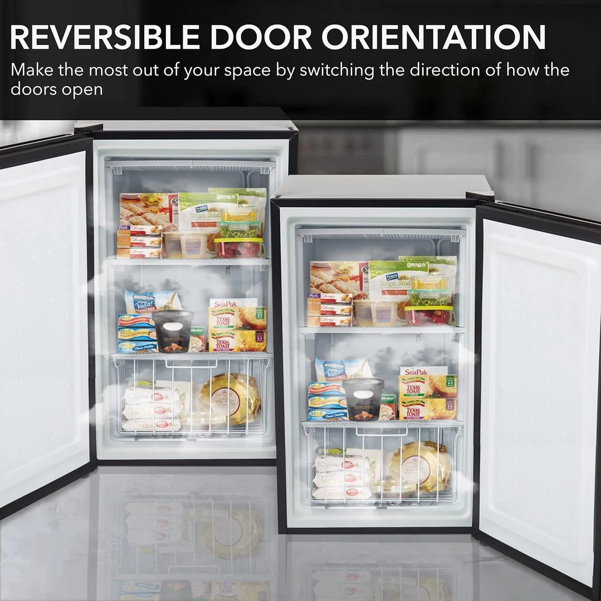 Whynter CUF-112SS Mini, Energy Star Rated Small Upright Freezer with Lock, Stainless Steel -1.1 Cubic Feet