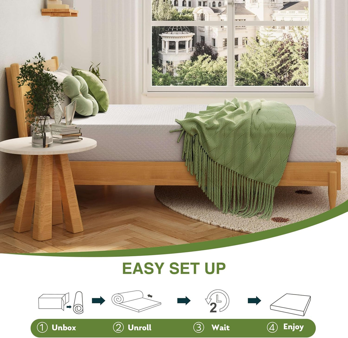 8-inch double mattress with memory foam for medium firm support