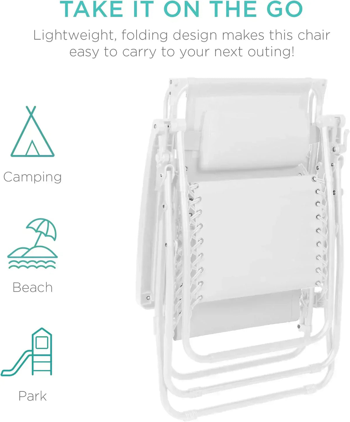Best Choice Products Folding Zero Gravity Recliner Patio Lounge Chair Adjustable Canopy Shade