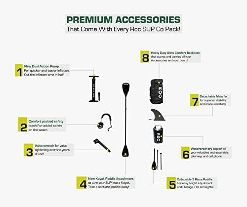 ROC inflatable stand-up paddle board high-quality SUP paddle board accessories