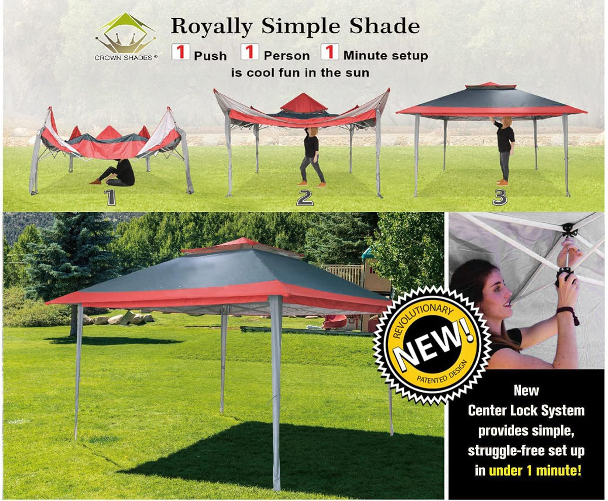 CROWN SHADES 13x13 Pop Up Gazebo Canopy Tent Gazebos on Clearance Outdoor Gazebo