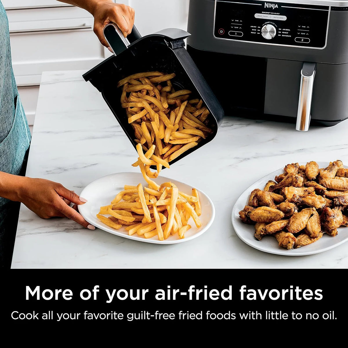 Ninja Foodi 6-in-1 FlexBasket Air Fryer with 7-Quart MegaZone and Basket Divider