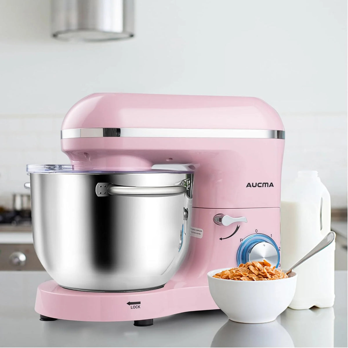 Aucma Stand Mixer,6.5-QT 660W 6-Speed Tilt-Head Food Mixer, Kitchen Electric Mixer with Dough Hook