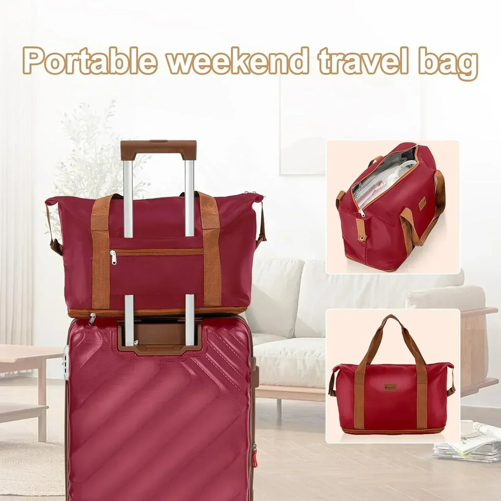 5 piece luggage set expandable suitcase 22x14x9 aviation certified durable waterproof travel set