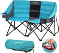 Double camping chair (with cooler bag), extra wide love seat, heavy duty padded camping sofa, portable folding chair