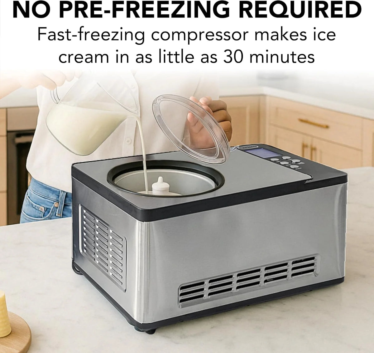 Whynter ICR-300SS 0.5-Quart Stainless Steel Rolled Ice Cream Maker With Compressor