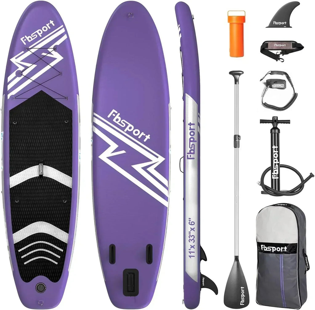 FBSPORT 11' Premium Stand Up Paddle Board Yoga Board with Durable SUP Accessories Carry Bag