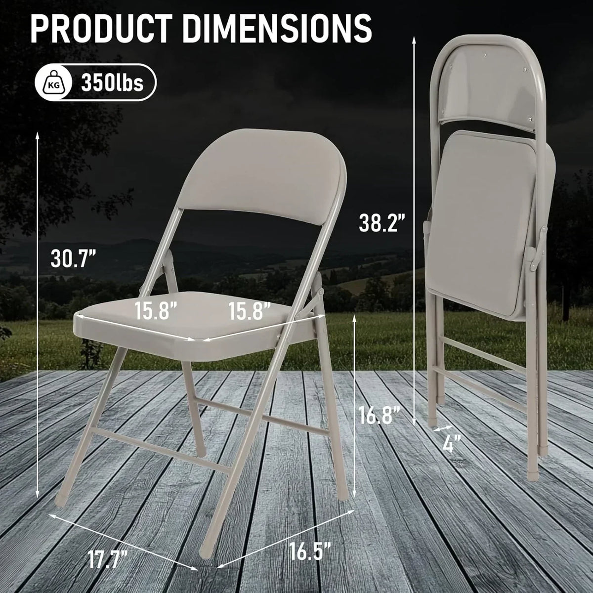 6 Pack Black Folding Chairs with Leather Chairs Events Office Wedding Party Upholstered Chairs