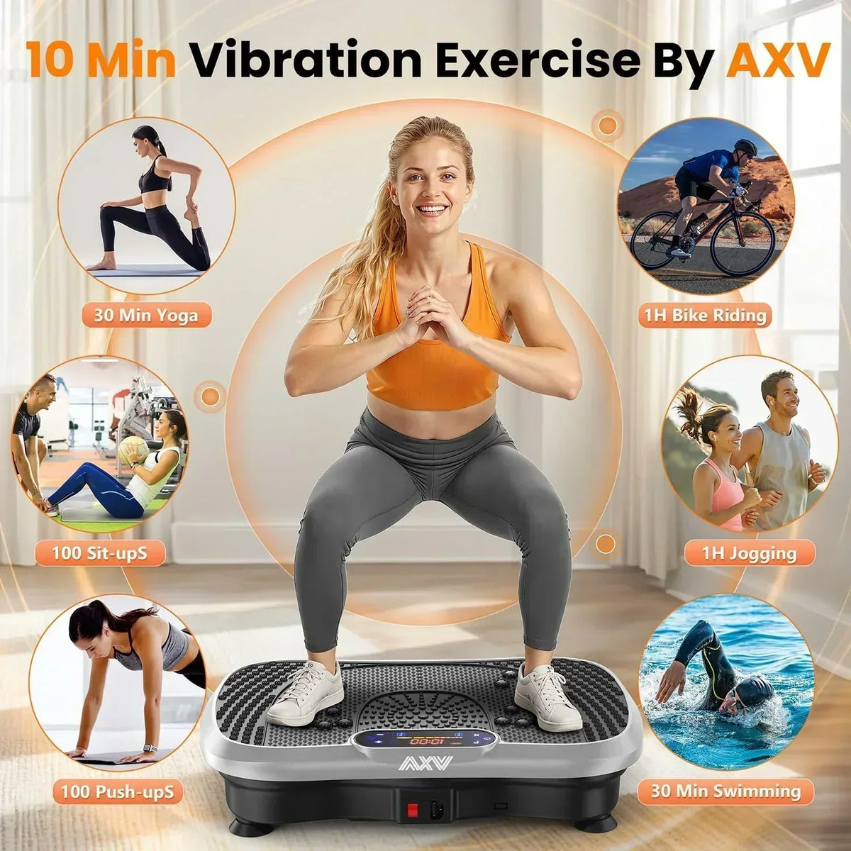 AXV Vibration Plate Fitness Platform Trainer Suitable for men and women to lose weight