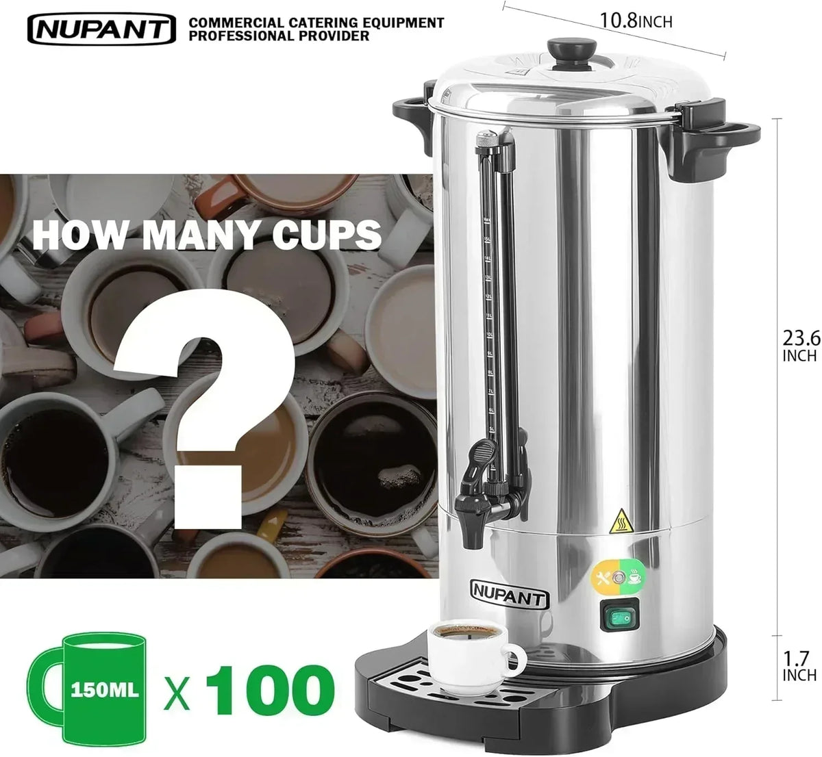 Commercial coffee maker 15 liters 304 stainless steel