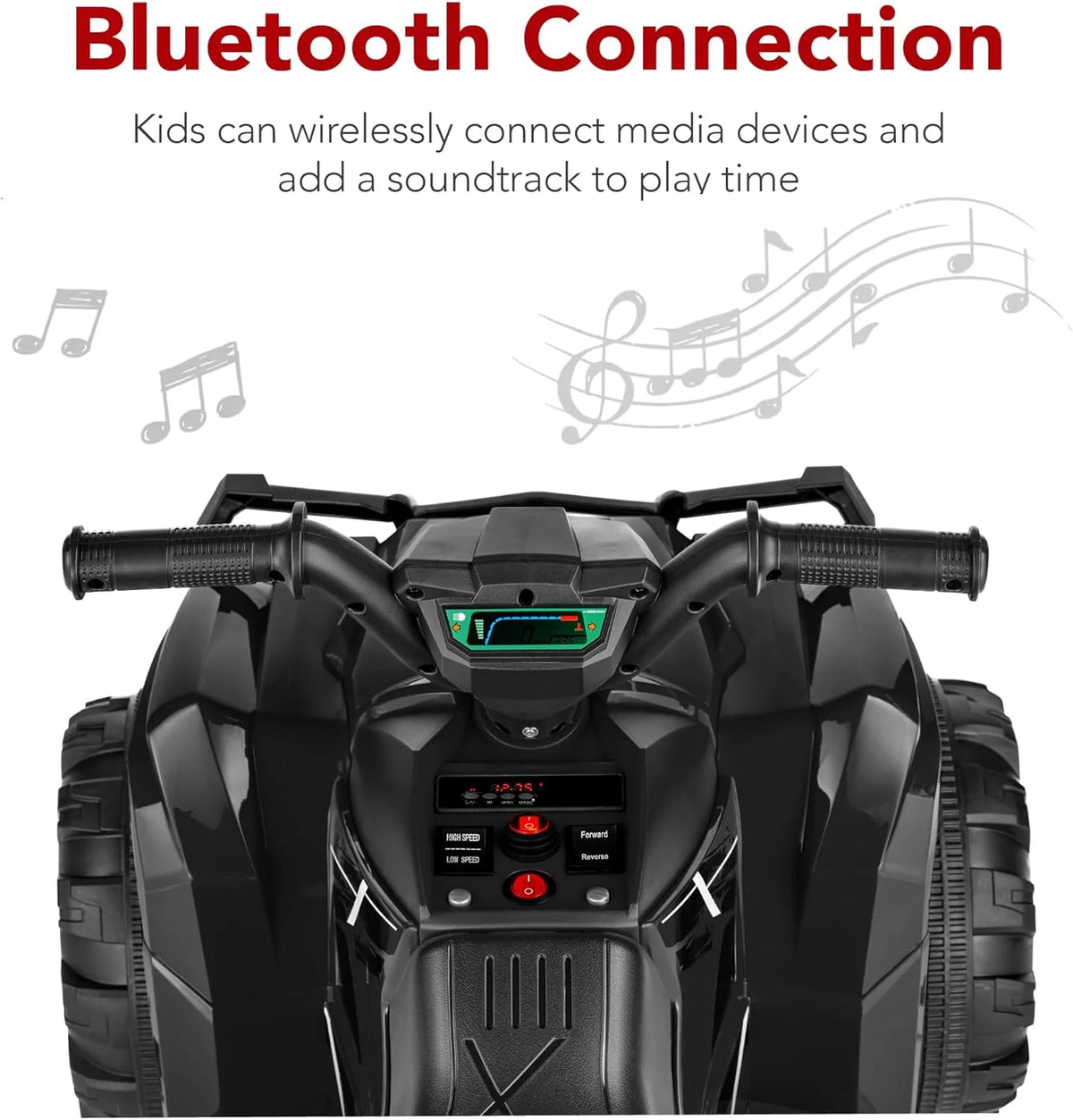 Best Choice Products 12V Kids Ride-On Electric ATV, 4-Wheeler Quad Car Toy w/Bluetooth Audio, 2.4mph Max Speed, Treaded Tires, LED Headlights, Radio