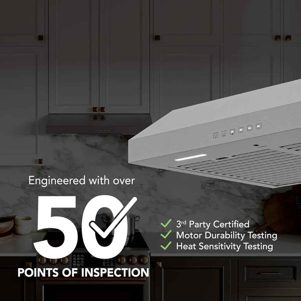 Broan-NuTone Three-Speed Glacier Undercabinet Range Hood with LED Light, ADA Compliant