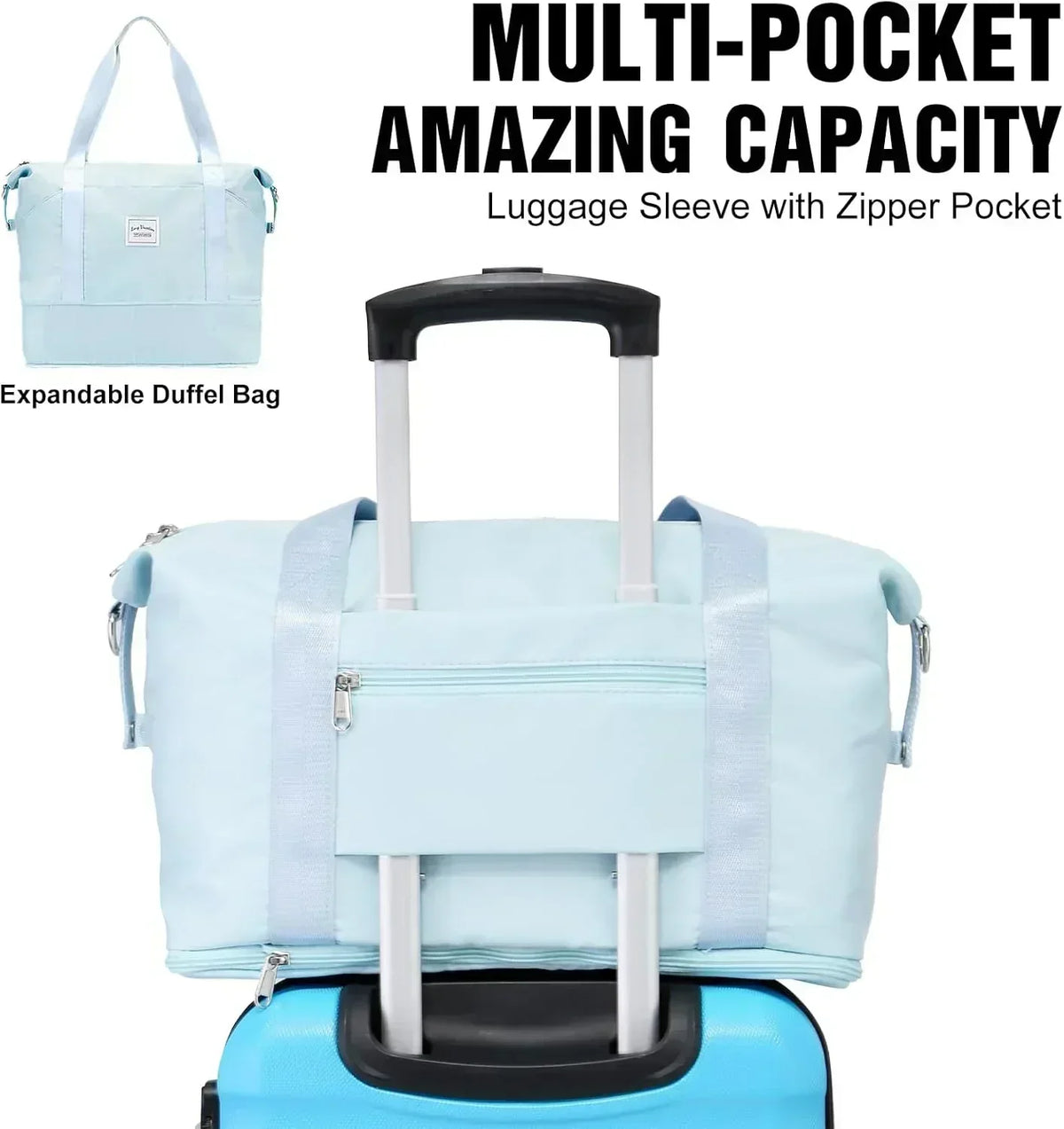 LONG VACATION 6 Piece Luggage Set Carry on Suitcase with ABS+PC hardshell Spinner Wheels