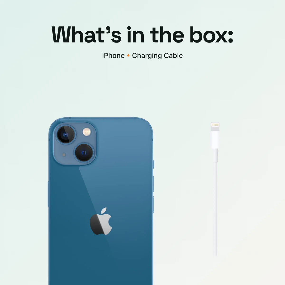 What’s in the box: iPhone and charging cable