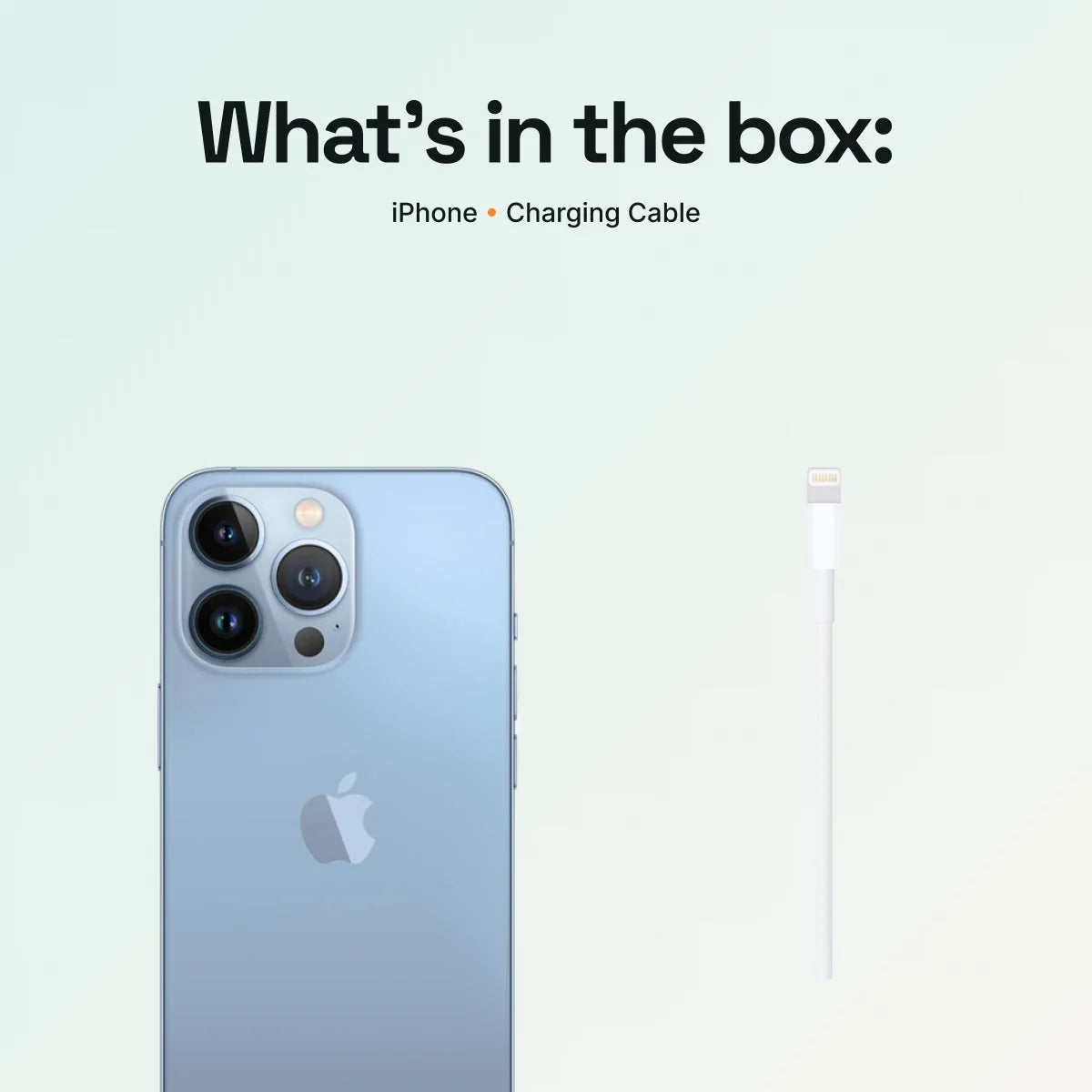 What’s in the box: iPhone and charging cable