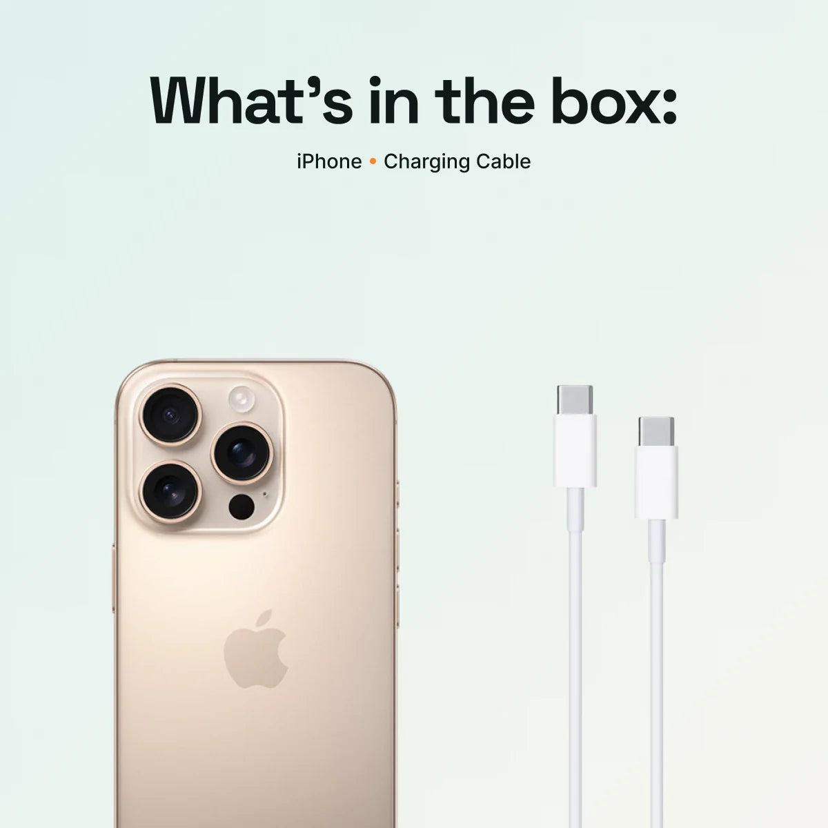 What’s in the box: iPhone and charging cable