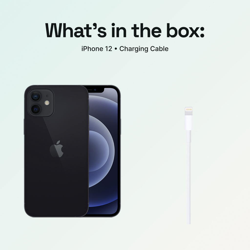 What’s in the box: iPhone 12; no phone charging cube